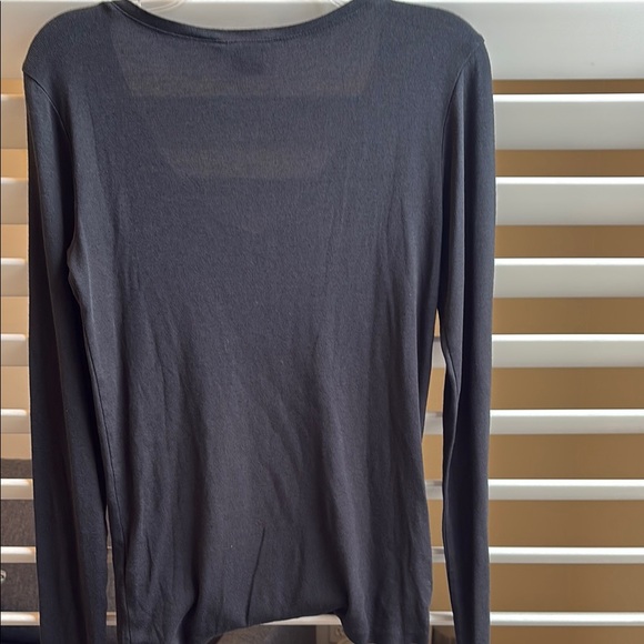 Ralph Lauren Sport Black V-Neck Long Sleeve Top SZ: L. EUC - Picture 3 of 5